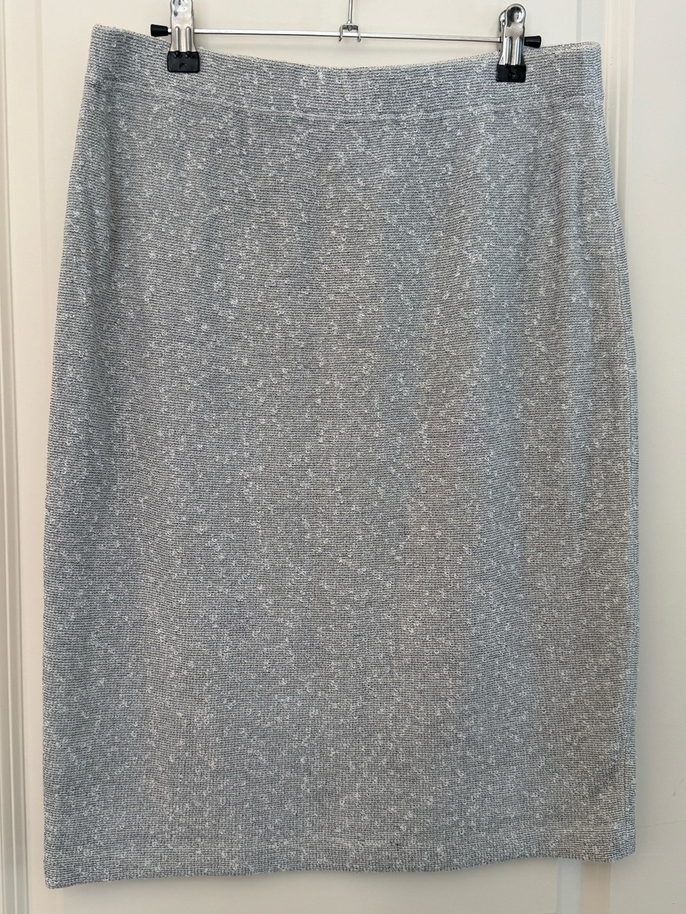 Vintage St. John Collection Grey Gray Tweed Santana Knit Pencil Midi Skirt Size
